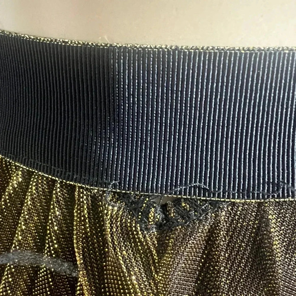 WINDSOR MAXI LONG SKIRT GOLD AND BLACK FOIL PLEATED STRETCH HOLIDAY SIZE MEDIUM - Picture 11 of 11
